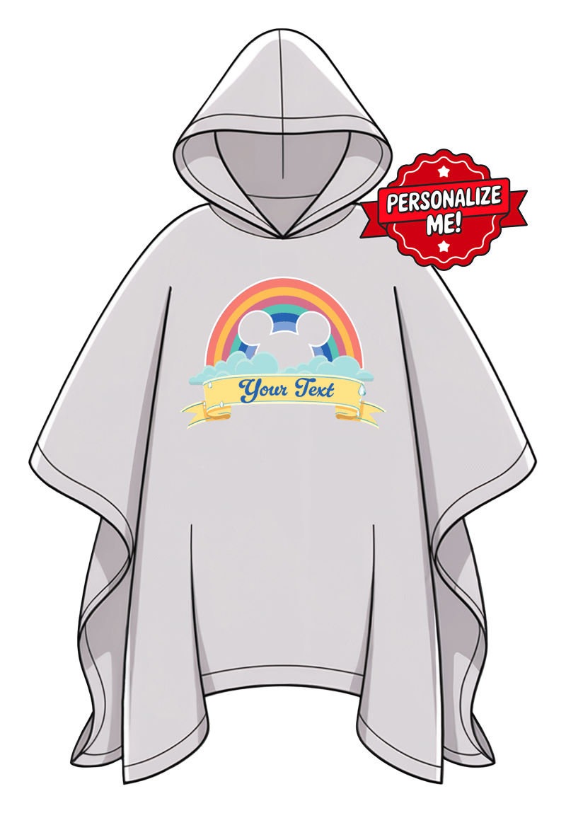 Rainbow n' Clouds Personalized Poncho