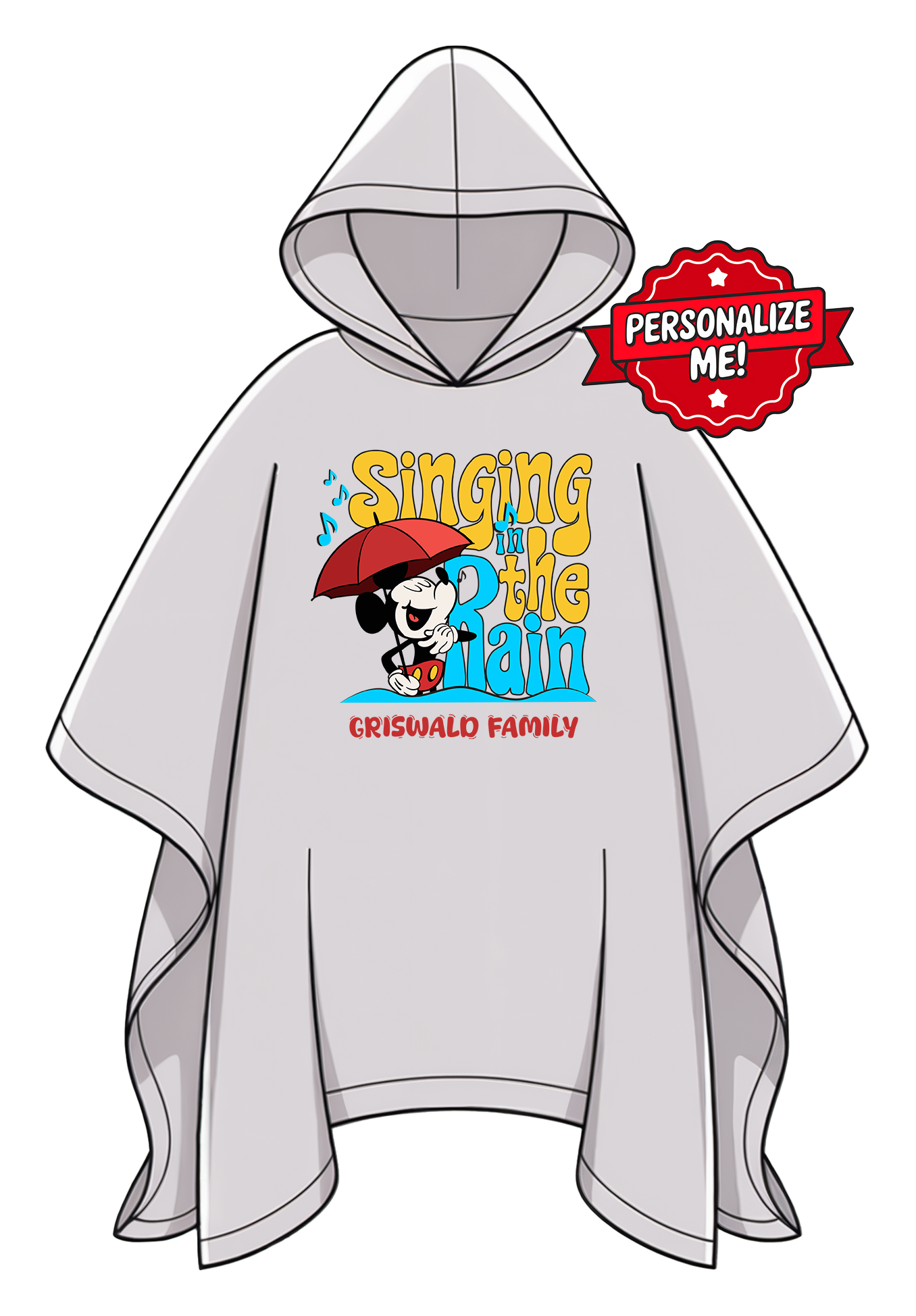 "Singing in the Rain" Personalized Poncho